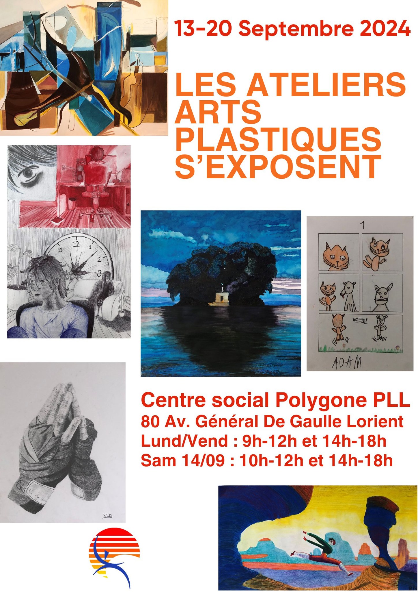 Les ateliers d'arts plastiques du PLL s'exposent @ Centre social du Polygone PLL | Lorient | Bretagne | France