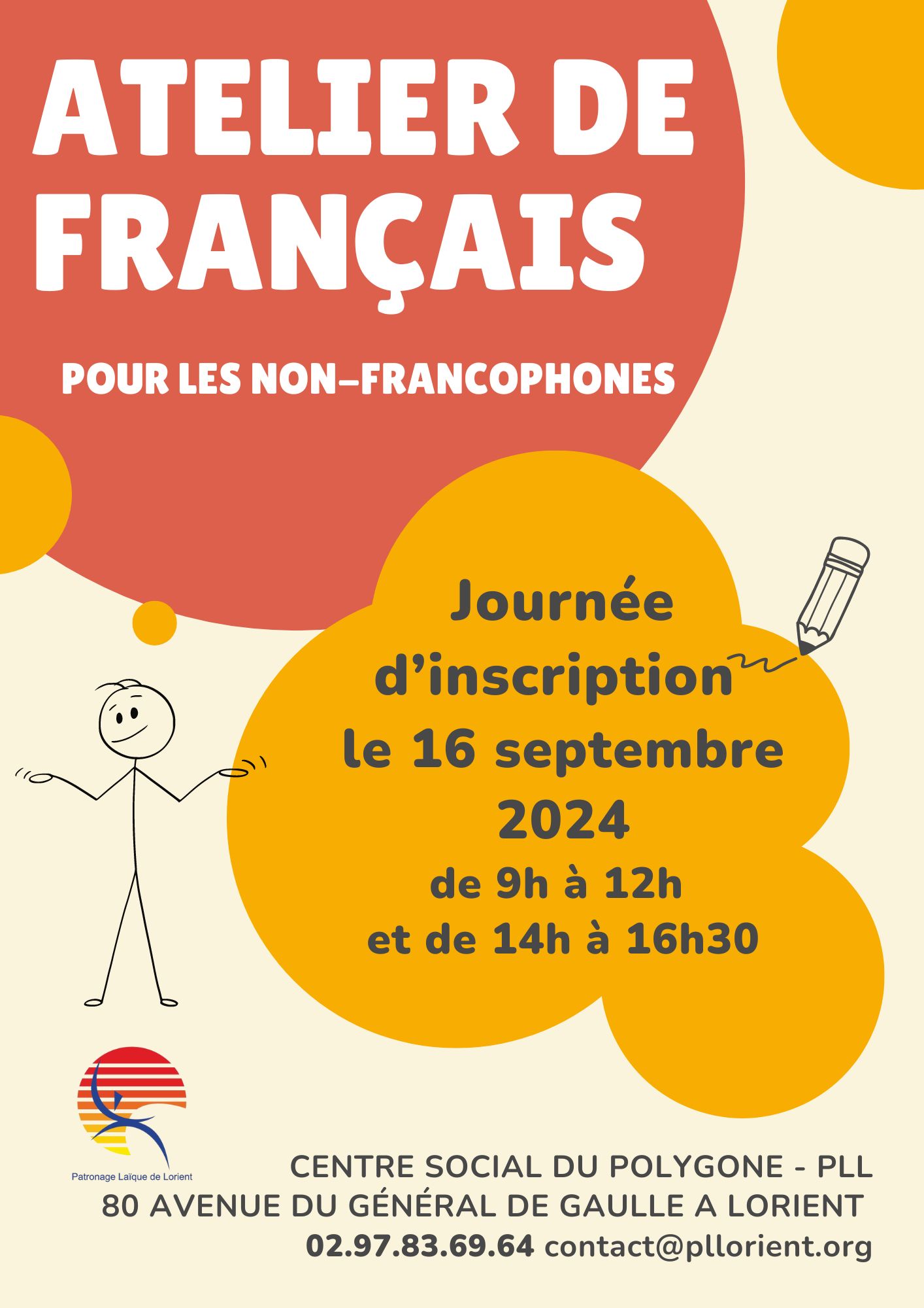 Journée inscription des ateliers de français du Centre social du Polygone PLL @ Centre social du Polygone PLL | Lorient | Bretagne | France